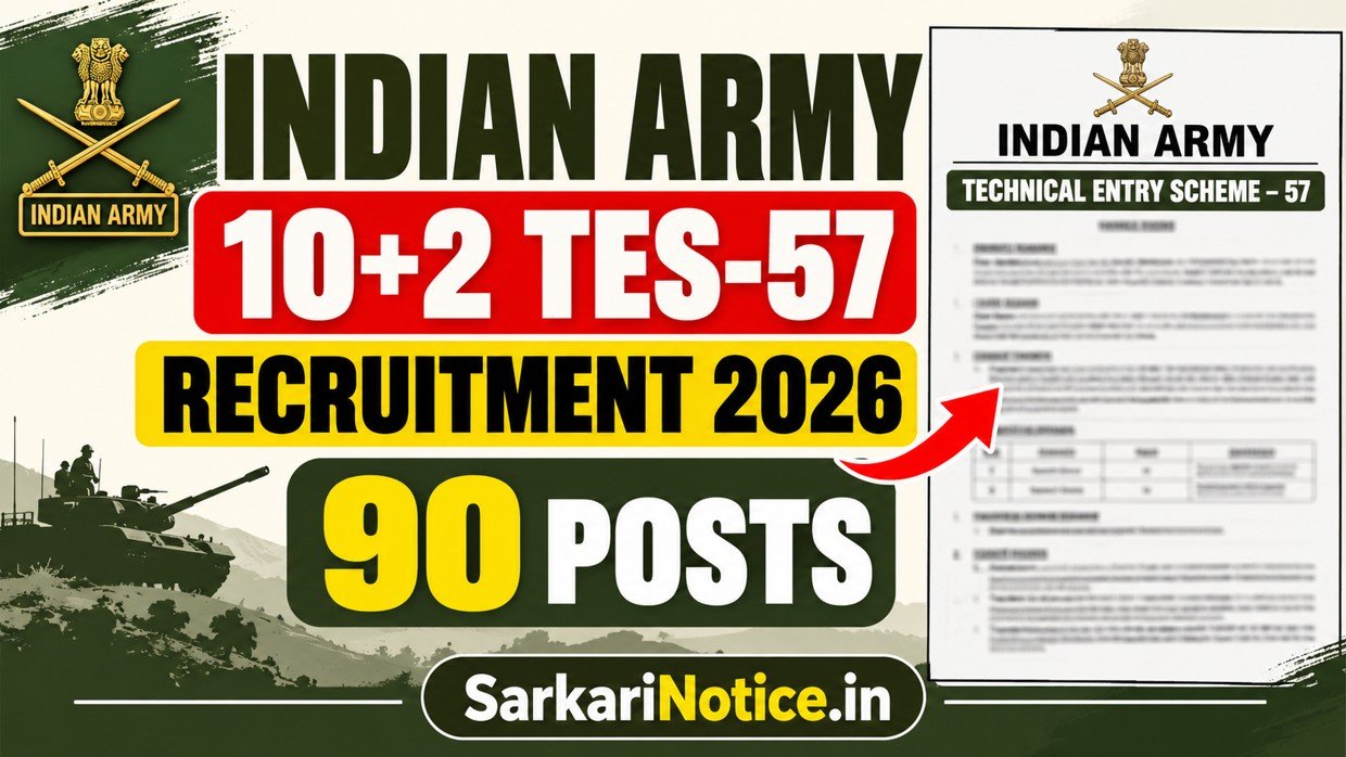 Indian Army 10+2 TES-57 Recruitment 2026 - 90 Posts