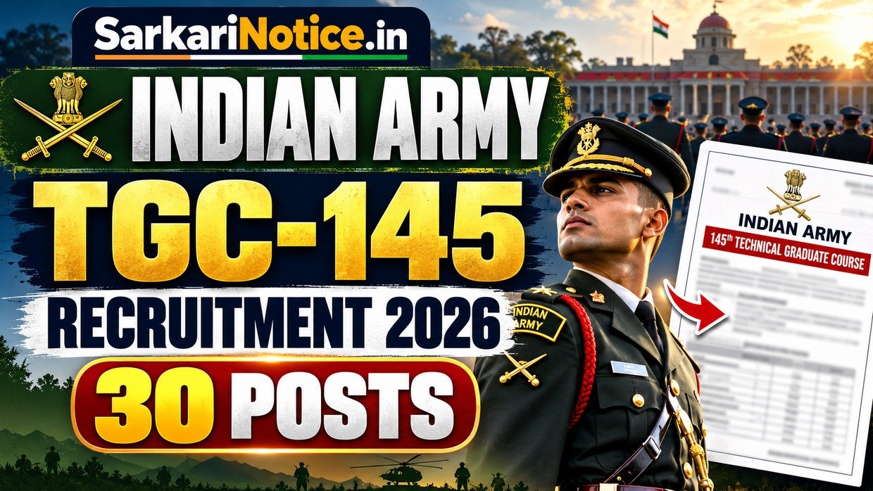 Indian Army TGC-145 Recruitment 2026 for 30 Posts
