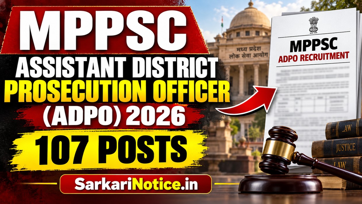 MPPSC ADPO 2026 - Assistant District Prosecution Officer, 107 Posts - SarkariNotice.in