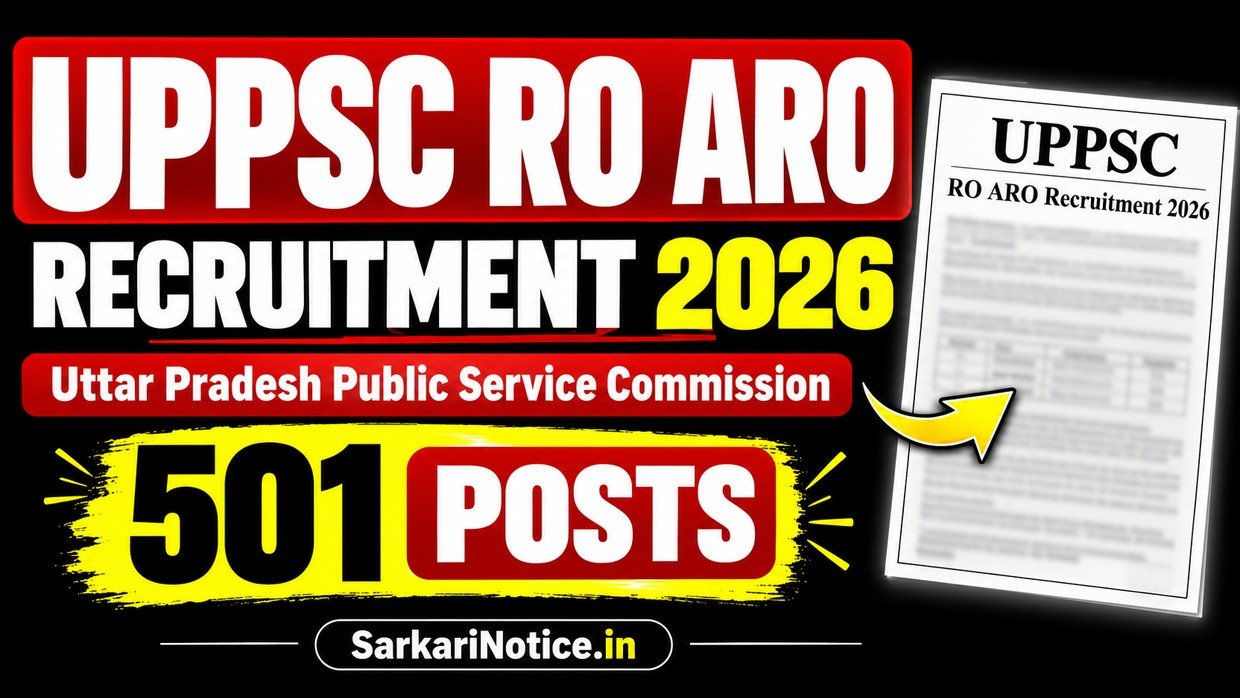 UPPSC RO ARO Recruitment 2026 - 501 Posts - SarkariNotice.in
