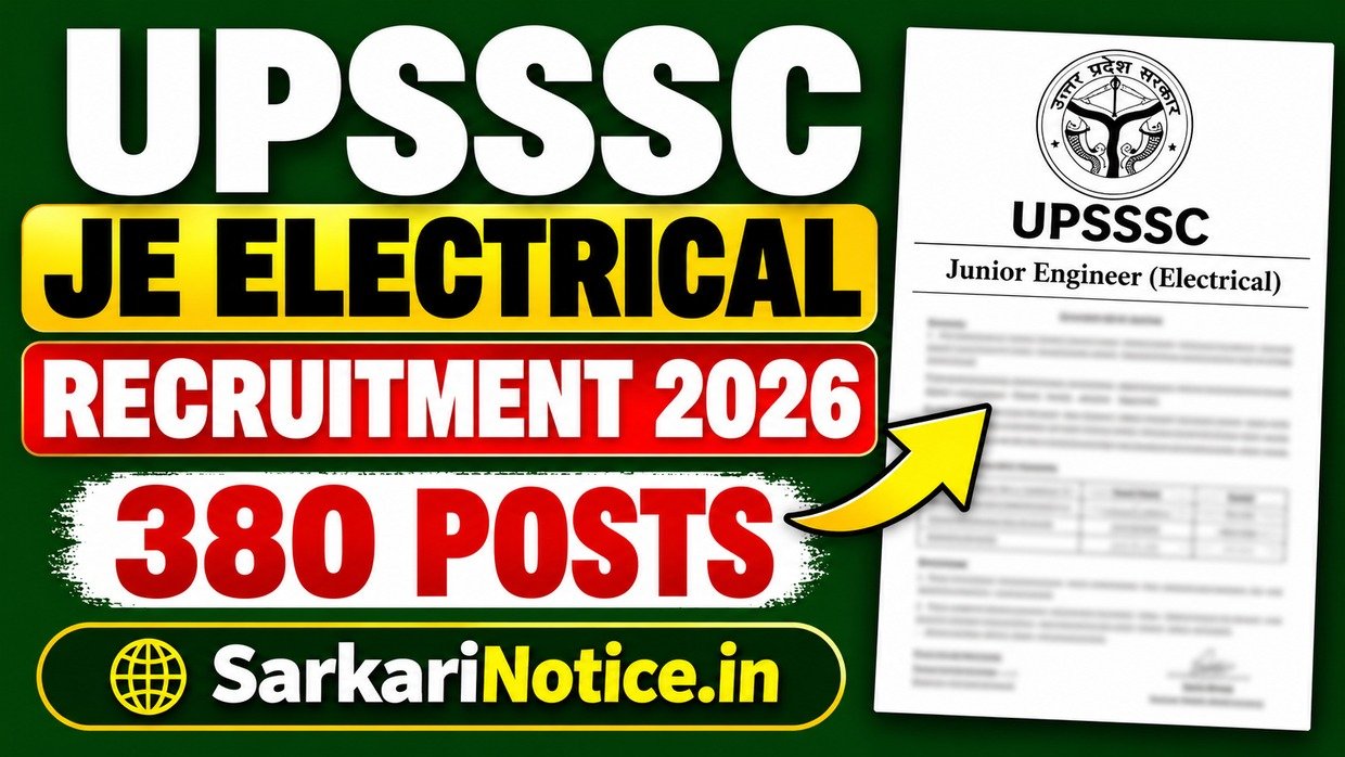 UPSSSC JE Electrical Recruitment 2026 – 380 Posts